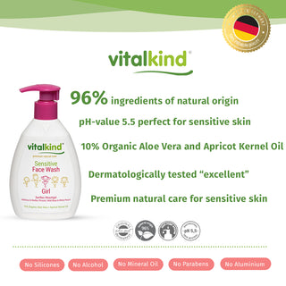 Vitalkind Girl Sensitive Face Wash | Gentle Daily Cleansing — 200ml