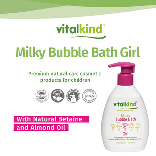 Vitalkind Girl Milky Bubble Bath | Fun & Gentle Foam — 200ml