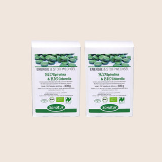 BioSpirulina & BioChlorella Sanatur Naturland approx. 750 tablets = 300 g Set x2