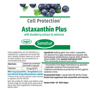 Sanatur Astaxanthin Plus Vegan Capsules – 60 ct / 30 g