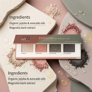 GRN Morning Dew eyeshadow palette with organic jojoba and avocado oils and magnolia bark extract