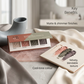 GRN Morning Dew cool-tone eyeshadow palette matte and shimmer finishes blendable texture