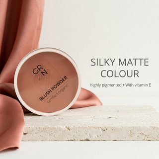 GRN Coral Reef blush with silky matte colour, high pigmentation and vitamin E benefits