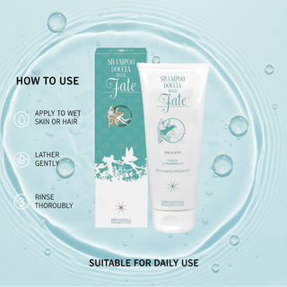 How to use Organic Shower Gel and Shampoo Fate 200ml: apply to wet skin or hair, lather gently and rinse thoroughly