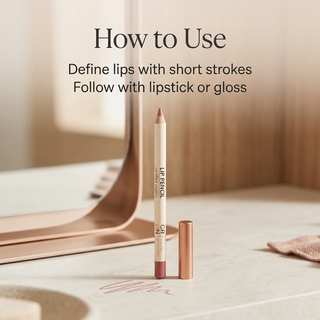 How to use GRN Rosy Bark lip pencil before lipstick or gloss