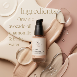 GRN Soft Foundation 03 with organic avocado oil, chamomile and barley water