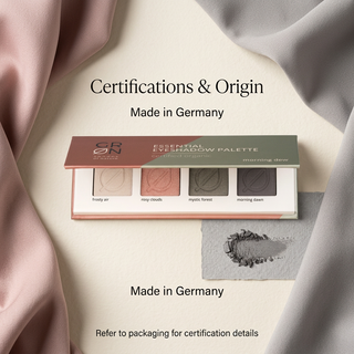 GRN Morning Dew eyeshadow palette made in Germany refer to packaging for certification details