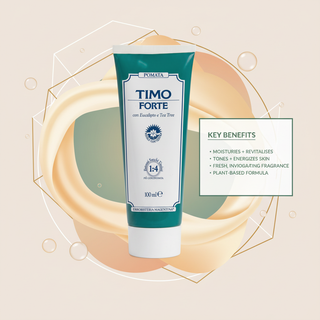 Thyme Cream key benefits visual with moisturising and revitalising, tones and energises skin, fresh invigorating fragrance wording