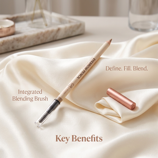 GRN Corn eyebrow pencil — Key Benefits: define, fill and blend with the integrated brush.