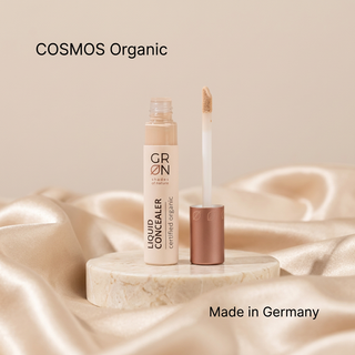 GRN Light Wheat concealer with COSMOS Organic and Made in Germany text