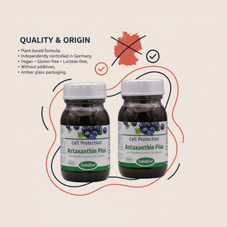 Sanatur Astaxanthin Plus bundle with quality and origin information