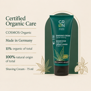 GRN For Men shaving cream COSMOS Organic certification and German origin