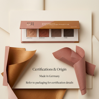 GRN Sunset eyeshadow palette made in Germany refer to packaging for certification details
