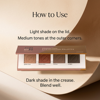 GRN Sunset eyeshadow palette application light shade on lid darker tones in crease