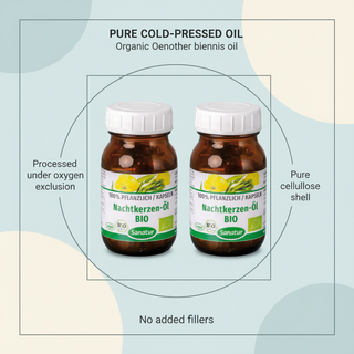 Sanatur Evening Primrose Oil product with oil quality information