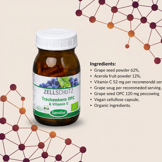 Sanatur Grape Seed OPC and Vitamin C ingredient and nutrient information